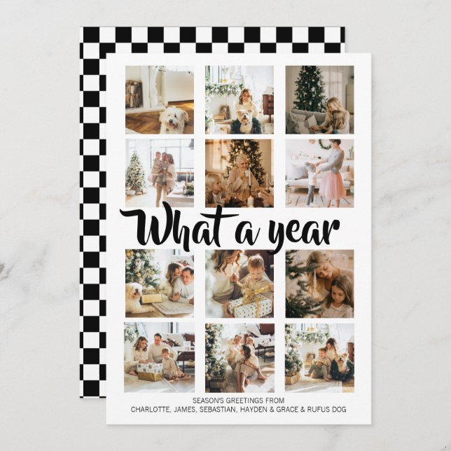 Was für ein Jahr Foto Weihnachten Personalisiert (Vorne/Hinten)