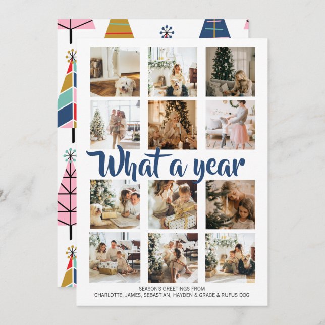 Was für ein Jahr Foto Weihnachten Personalisiert (Vorne/Hinten)