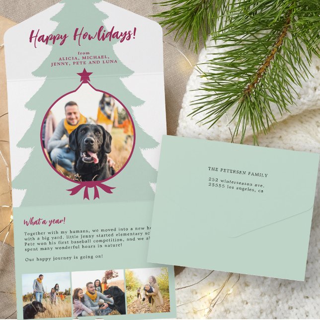 Was für ein Jahr im Überblick 4 Foto grün dreimal  All In One Einladung (Von Creator hochgeladen)