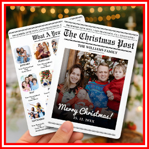 Was für ein Jahr in der Weihnachtszeitung Feiertagskarte