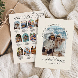 Was für ein Jahr Minimalistisches Jahresrückblick- Feiertagskarte