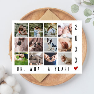 Was für ein Jahr! Moderne Typografie 12 FotoCollag Feiertagspostkarte