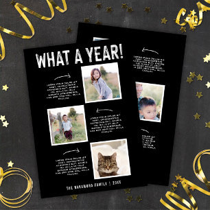 Was für ein Jahr! Newsletter der Familie Neujahr s Feiertagskarte