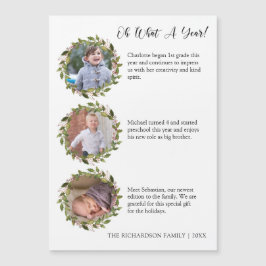 Was für ein Jahr Review Foto Collage Holiday Card Magnetkarte