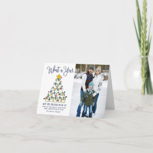 Was für ein Jahr Weihnachten 2 Foto Gruß Karte