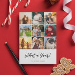 Was für ein Jahr Weihnachten 9 Foto Collage Famili<br><div class="desc">Was für ein Jahr! Jahr in Rezension Urlaubskarte mit moderner Typografie und einer 9-Foto-Collage.</div>