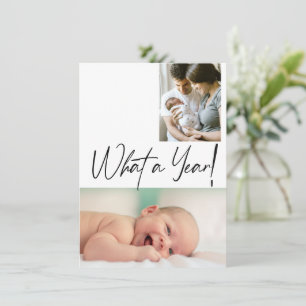 Was für ein Jahr Weihnachten Fotos Geburtsankündig