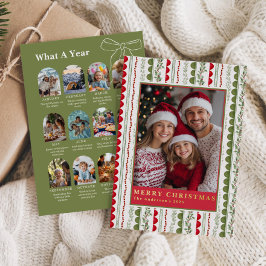 Was für ein Jahr Whimsical Twelve Fotocollage Folien Feiertagskarte
