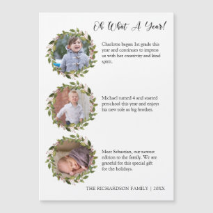 Was für ein Jahresrückblick-Fotocollage-Feiertagsk Magnetkarte