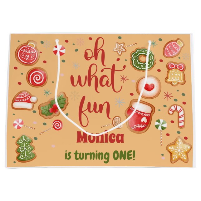 Was für ein lustiger Weihnachtsgeburtstag Große Geschenktüte (Vorderseite)