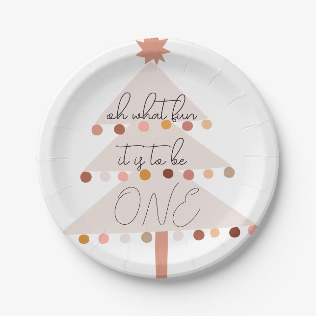 Was für ein Spaß es ist, ein Boho Weihnachten zu s Pappteller (Vorderseite)
