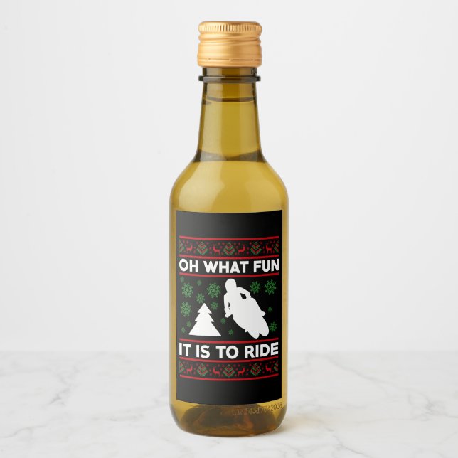 Was für ein Spaß es macht, Motorrad fahren zu könn Weinetikett (Vorderseite)