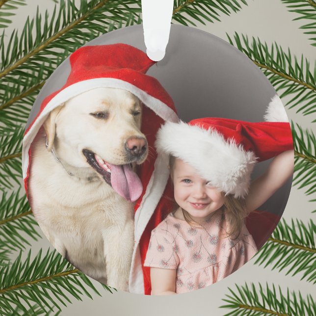 Was für ein Spaß! Modernes Minimal einfaches Weihn Ornament (Personalized acrylic ornament created for families, friends, and cheerful Christmas celebrations)