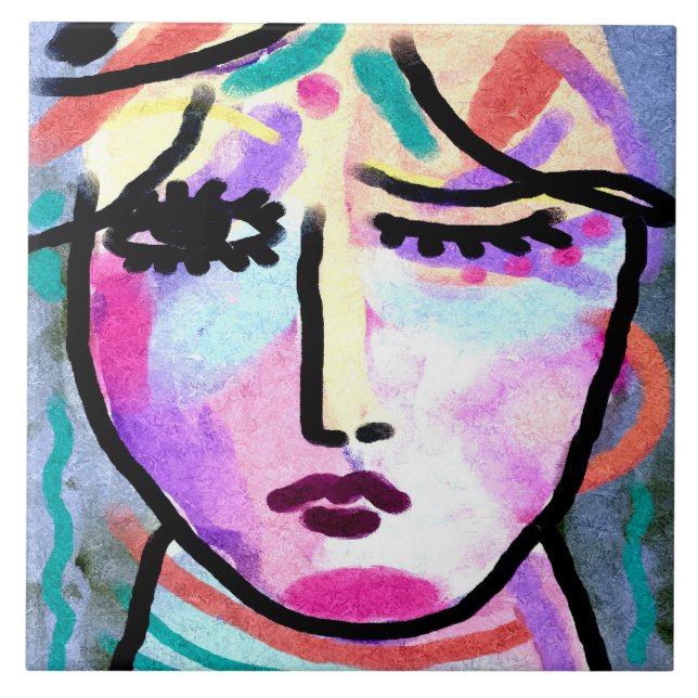 Was für ein Tag Abstrakte digitale Malerei Fliese (Vorderseite)