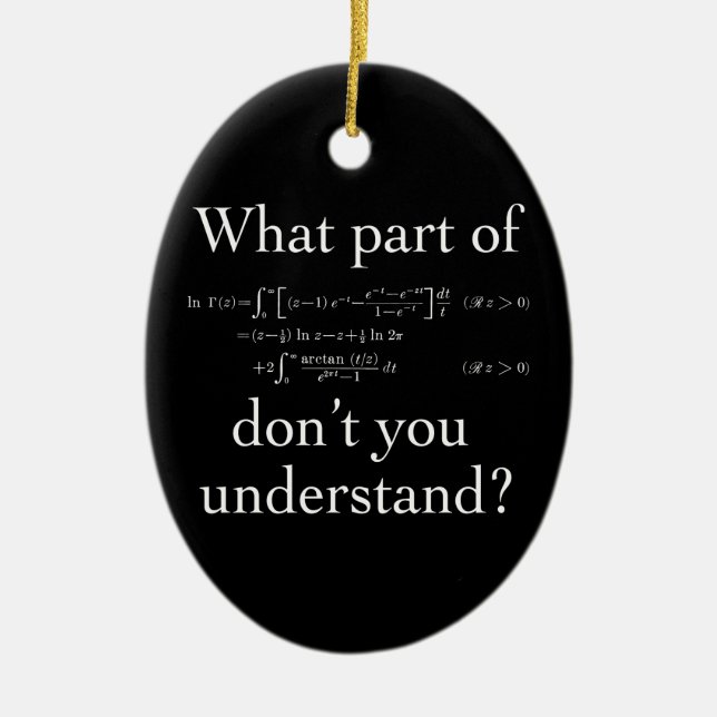 Was für ein Teil von... Weiß im Dunkeln Keramik Ornament (Vorne)