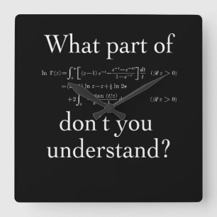 Was für ein Teil von... Weiß im Dunkeln Quadratische Wanduhr