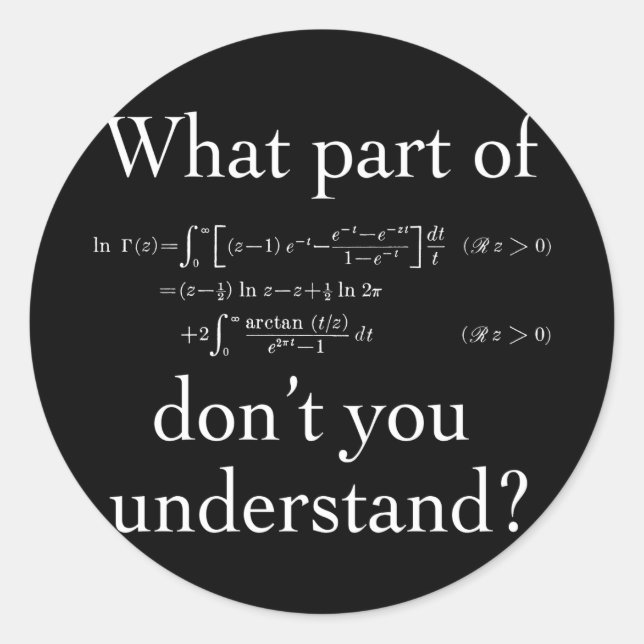 Was für ein Teil von... Weiß im Dunkeln Runder Aufkleber (Vorderseite)