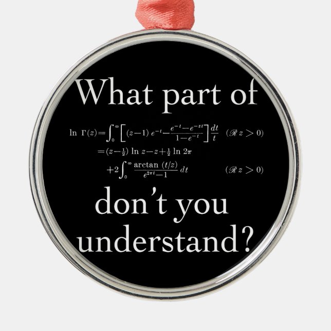 Was für ein Teil von... Weiß im Dunkeln Silbernes Ornament (Vorne)