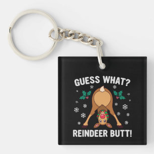 Was für ein Weihnachtswitz über das Rentierhintern Schlüsselanhänger