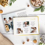 Was für eine Jahr-Fohlen-Urlaubskarte Folien Feiertagskarte<br><div class="desc">Erleben Sie das neue Jahr mit dieser einzigartigen What A Year Foil Holiday Card. Diese trendige Karte beinhaltet "Oh,  What A Year!" in einem Vintagen Schreibmaschinenleser-Schriftart (der sich leicht ändern lässt),  4 Fotos der Familie und Text auf der Vorder- und Rückseite für die Personalisierung.</div>