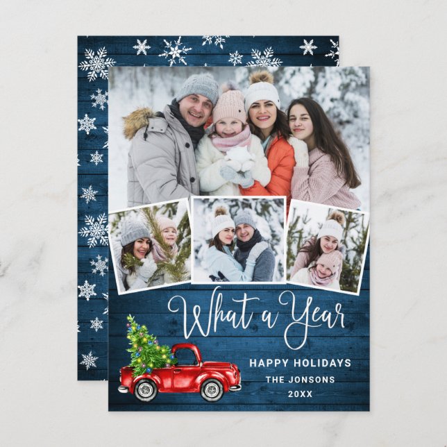 Was für eine Jahr Weihnachten Red Farm Truck Urlau Postkarte (Vorne/Hinten)