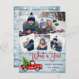 Was für eine Jahr Weihnachten Red Farm Truck Urlau Postkarte
