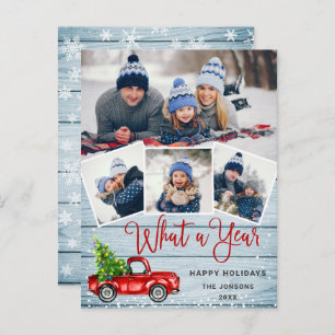 Was für eine Jahr Weihnachten Red Farm Truck Urlau Postkarte