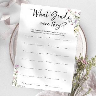 Was für eine Note waren sie, die Brautparty-Spiel Einladung