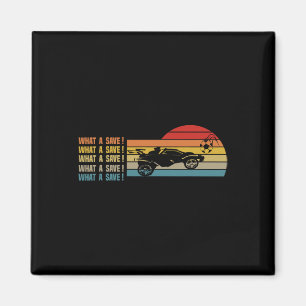 Was für eine Rettung Vintage Retro Raketen Fußll C Magnet