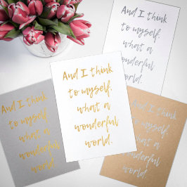 Was für eine wunderbare Welt Folienkarte