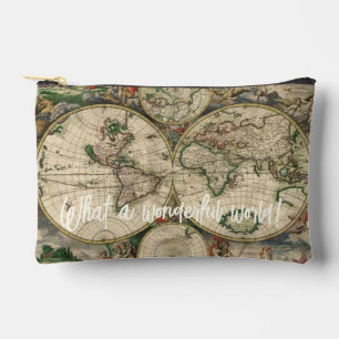Was für eine wunderbare Welt! Vintage Weltkarte Zubehörtasche
