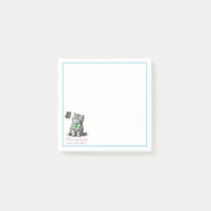 Was für eine Zeit, um ein lebendiges Kitten zu sei Post-it Klebezettel