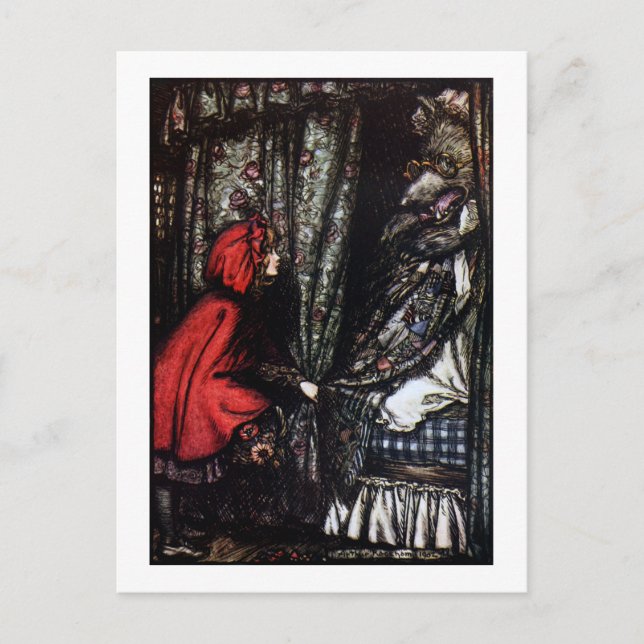 Was für große Zähne du hast Postkarte (Vorderseite)