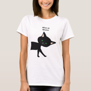 Was für Hexen! Funny Black Cat mit grünen Augen T-Shirt