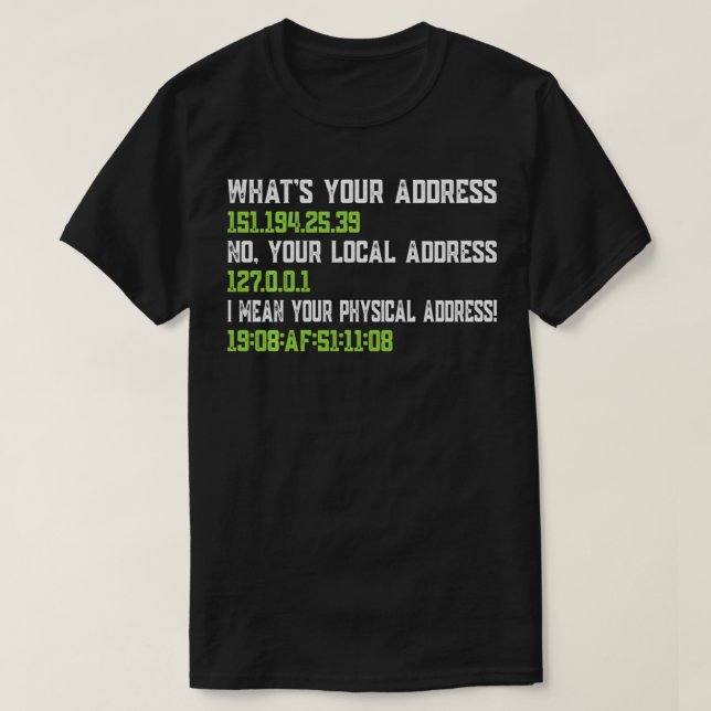 Was für IT-Programmierer Ihre Adresse Funny Networ T-Shirt (Design vorne)