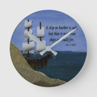 Was für Schiffe sind für Fabric Collage Round Cloc