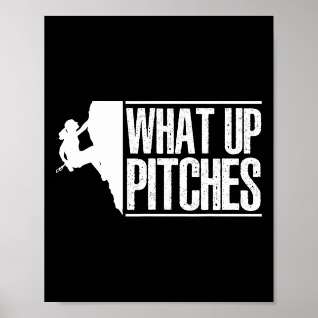 Was geht Pitches Klettern Bouldern Felsenkletterer Poster (Vorne)