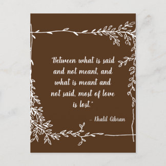 Was gesagt wird und bedeutet Khalil Gibran Brown Postkarte