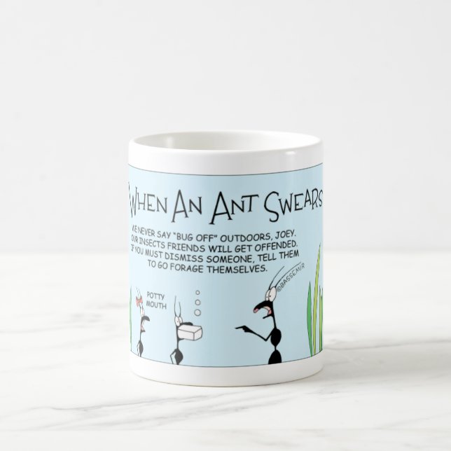 Was geschieht, wenn eine Ameise schwört Kaffeetasse (Mittel)