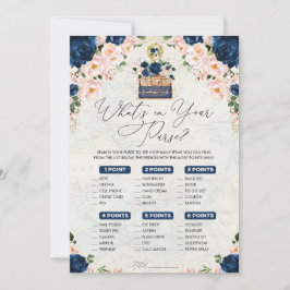 Was gibt es in Ihrer Purse Navy Travel Bridal Game Einladung