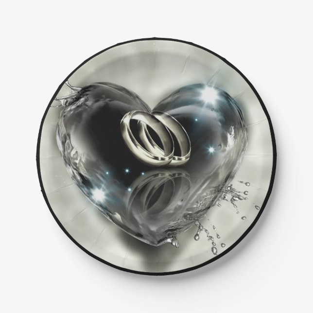 Was Gott zusammengelegt hat Hochzeit (Silber) Pappteller (Vorderseite)