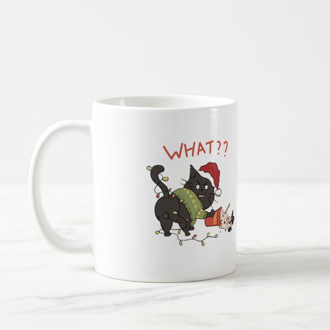 "WAS??" Grumpy Cat Weihnachtskaffee Kaffeetasse (Links)