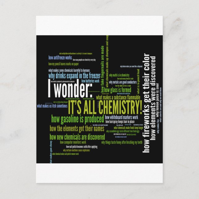 Was hat Chemie damit got? Postkarte (Vorderseite)