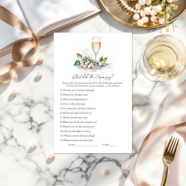 "Was hat der Groom gesagt?" Brautparty Game ("What Did the Groom Say?" Bridal Shower Game)