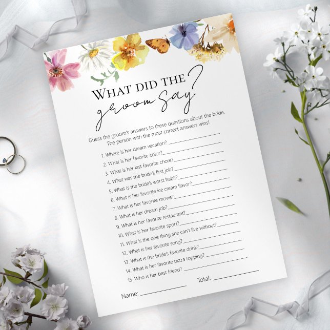 Was hat der Groom gesagt? | Brautparty Game Card Einladung (Von Creator hochgeladen)