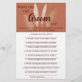 Was hat der Groom gesagt? | Brautparty Game Card Flyer