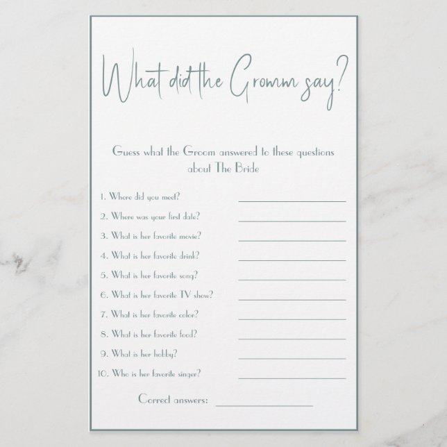 Was hat der Groom gesagt? Showspiel-Flyer Flyer (Vorne)