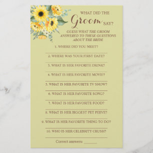 Was hat die Groom Say Brautparty Game Card Fliegen Flyer