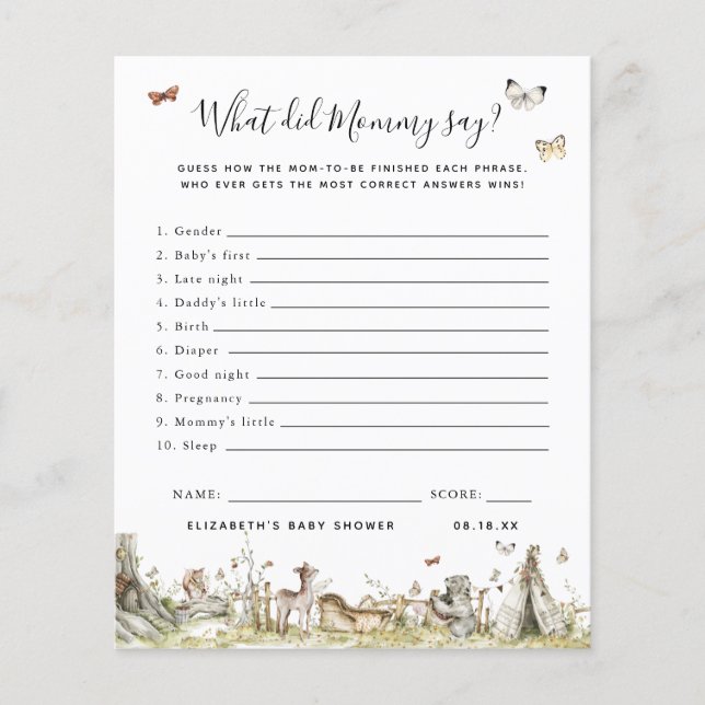 Was hat Mommy gesagt? | Baby Showspiel (Vorderseite)