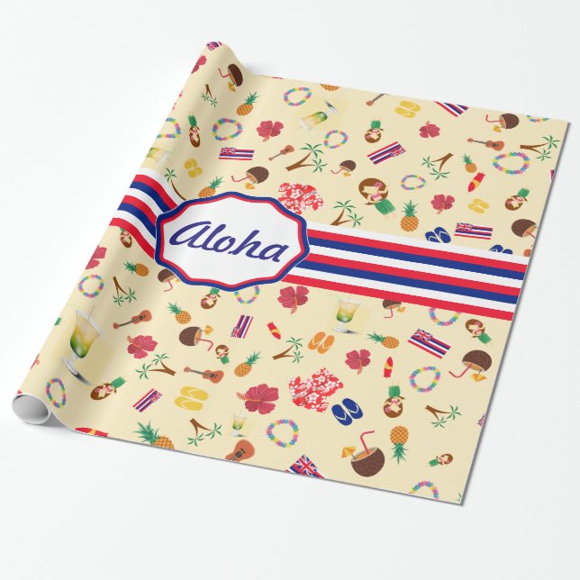 Was Hawaii berühmt macht Geschenkpapier (Ungerollt)